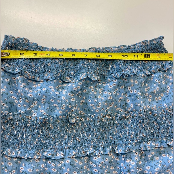 NWT Storia Floral Chiffon Tiered Mini Skirt sz M - Picture 5 of 6